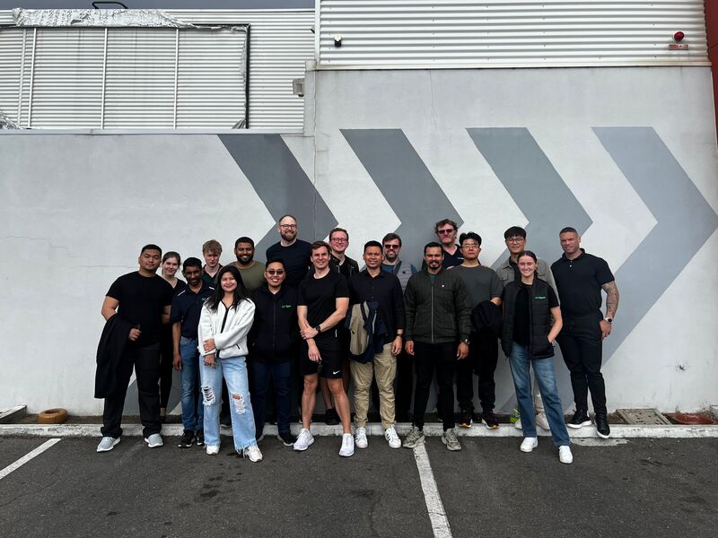 Team group photo with Australian client colleagues