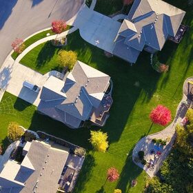 Top-down suburban lots and streets for Habitat Planning